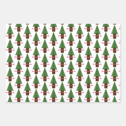 Oh Christmas Trio Wrapping Paper Sheets Geschenkpapier Set (Vorderseite 2)