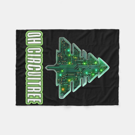 Oh Circuitree Christmas Electronics Circuit Board  Fleecedecke (Vorderseite (Horizontal))