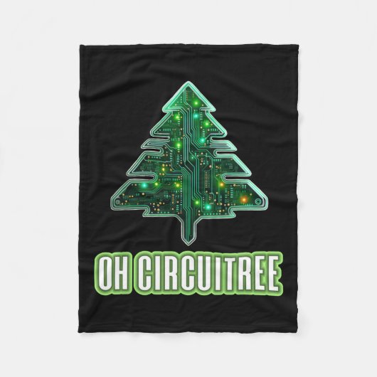 Oh Circuitree Christmas Electronics Circuit Board Fleecedecke (Vorderseite)