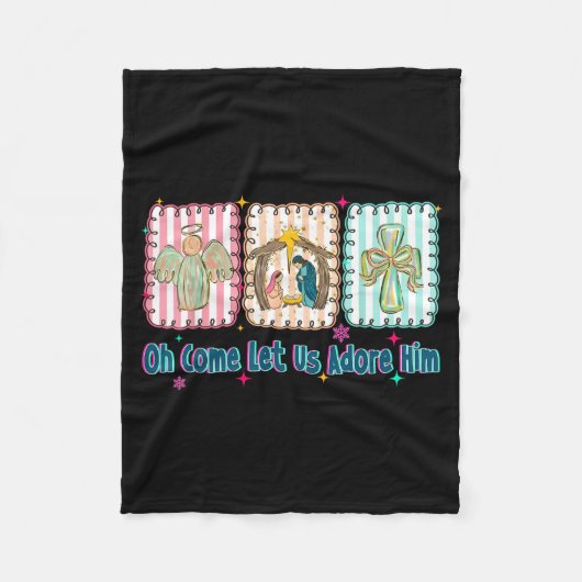 Oh Come Let Us Adore Him Christian Christmas Coque Fleecedecke (Vorderseite)
