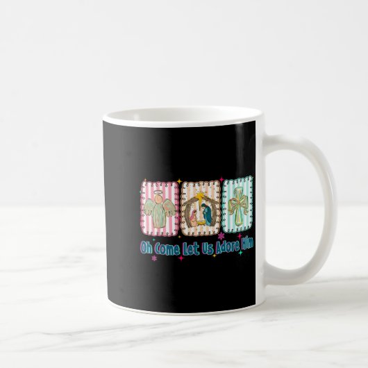 Oh Come Let Us Adore Him Christian Christmas Coque Kaffeetasse (Rechts)