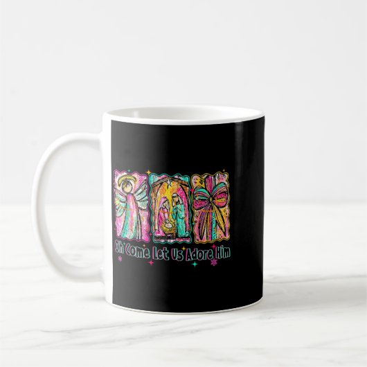 Oh Come Let Us Adore Him Christian Christmas Coque Kaffeetasse (Links)