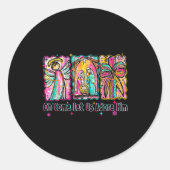Oh Come Let Us Adore Him Christian Christmas Coque Runder Aufkleber (Vorderseite)