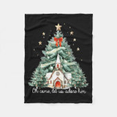 Oh Come Let Us Adore Him Christian Jesus Christmas Fleecedecke (Vorderseite)
