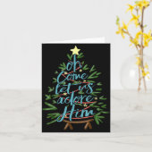 Oh Come Let Us Adore Him, Christmas Tree Quote Karte (Gelbe Blume)