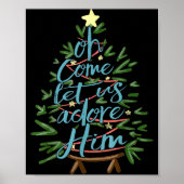 Oh Come Let Us Adore Him, Christmas Tree Quote Poster (Vorne)
