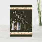 Oh Come Let Us Adore Him Jesus Christmas  Karte (Vorderseite)