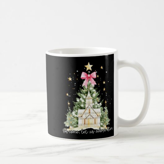 Oh Come Let Us Adore Him Jesus Christmas Tree Coqu Kaffeetasse (Rechts)