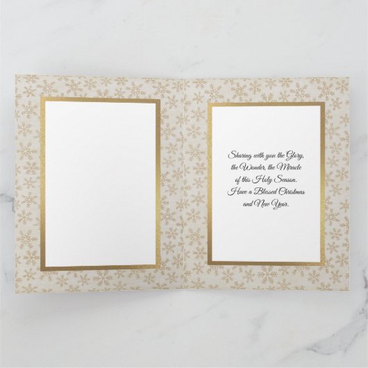 "Oh Come Let Us Adore Him" Nativity Christmas Karte (Innenseite)