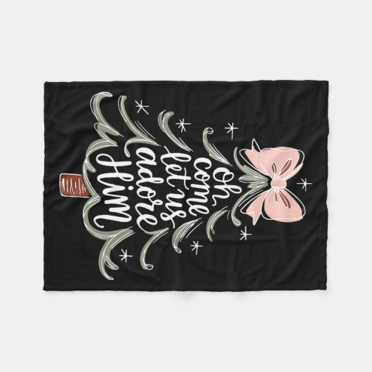 Oh Come Let Us Adore Him Nativity Christmas Tree C Fleecedecke (Vorderseite (Horizontal))