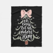 Oh Come Let Us Adore Him Nativity Christmas Tree C Fleecedecke (Vorderseite)
