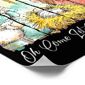 Oh Come Let Us Adore Him Nativity Scene Christian Poster (Ecke)