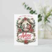 Oh Come Let Us Adore Him Postkarte (Stehend Vorderseite)