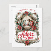 Oh Come Let Us Adore Him Postkarte (Vorne/Hinten)
