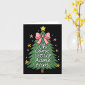 Oh Come Let Us Adore Him Toddler Girl Christian Ch Karte (Gelbe Blume)