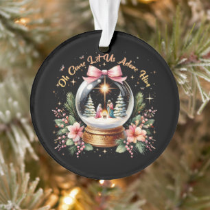 Oh Come Let Us Adore Him Weihnachts-Krippenlandsch Ornament