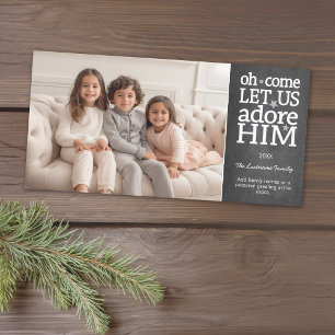 Oh Come Let Us Adore Him - Weihnachtsfoto Feiertagskarte