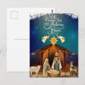 "Oh Come Let Us Adore Him" Weihnachtsgeschichte Postkarte (Vorne/Hinten)