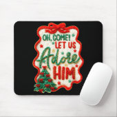 Oh Come Let Us Adore Him Yarn Crochet Nativity Chr Mousepad (Mit Mouse)