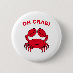 Oh Crab Funny Marine Life Sea Animal Crabby Pub Button