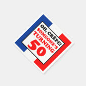 Oh, Crepe Französisch Flagge 50. Geburtstag Serviette (Ecke)