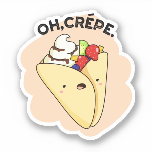 Oh Crepe Funny Food Puff Aufkleber (Vorderseite)