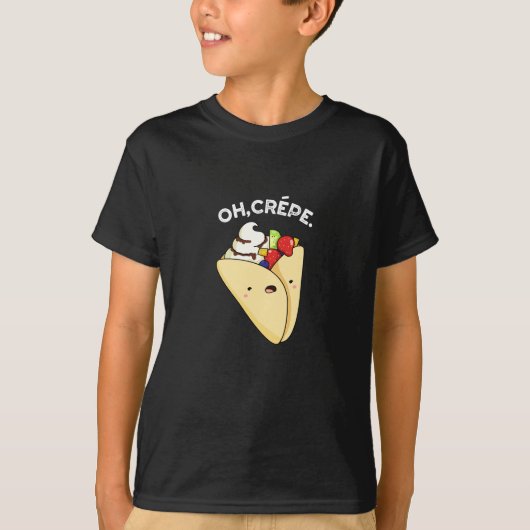 Oh Crepe Funny Food Puff Dark BG T-Shirt (Vorderseite)