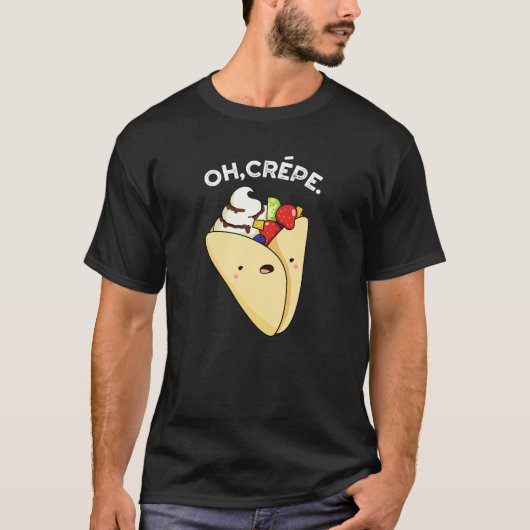 Oh Crepe Funny Food Puff Dark BG T-Shirt (Vorderseite)