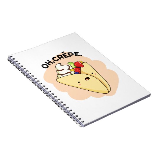 Oh Crepe Funny Food Puff Notizblock (Rechte Seite)