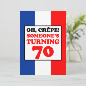 Oh, Crepe, jemand, der 70 einlädt Einladung (Stehend Vorderseite)