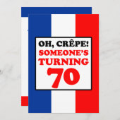 Oh, Crepe, jemand, der 70 einlädt Einladung (Vorne/Hinten)