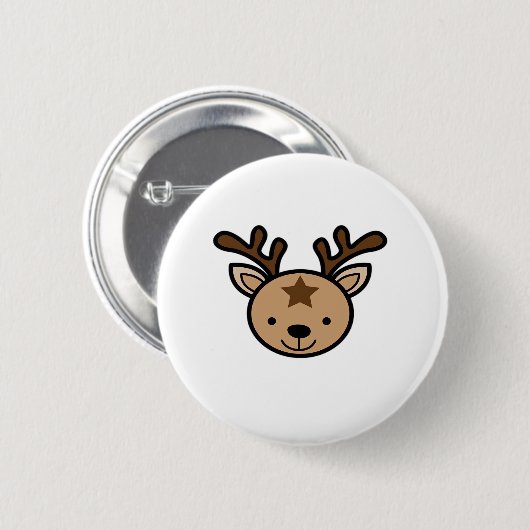 Oh Cute Deer Minimal Design  Button (Vorne & Hinten)