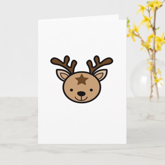 Oh Cute Deer Minimal Design Karte (Gelbe Blume)