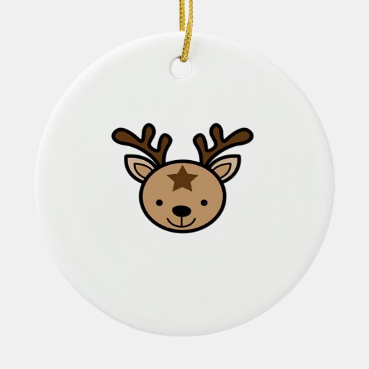 Oh Cute Deer Minimal Design Keramik Ornament (Vorne)