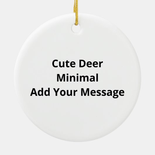 Oh Cute Deer Minimal Design Keramik Ornament (Hinten)