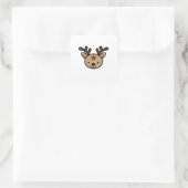 Oh Cute Deer Minimal Design Quadratischer Aufkleber (Tasche)