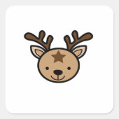 Oh Cute Deer Minimal Design  Quadratischer Aufkleber (Vorderseite)