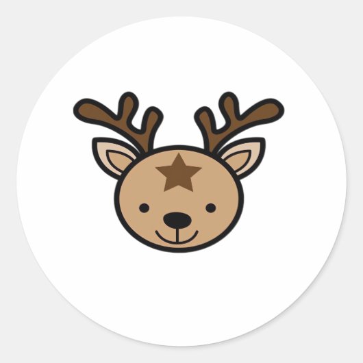 Oh Cute Deer Minimal Design Runder Aufkleber (Vorderseite)