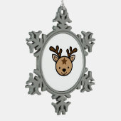 Oh Cute Deer Minimal Design Schneeflocken Zinn-Ornament (Links)