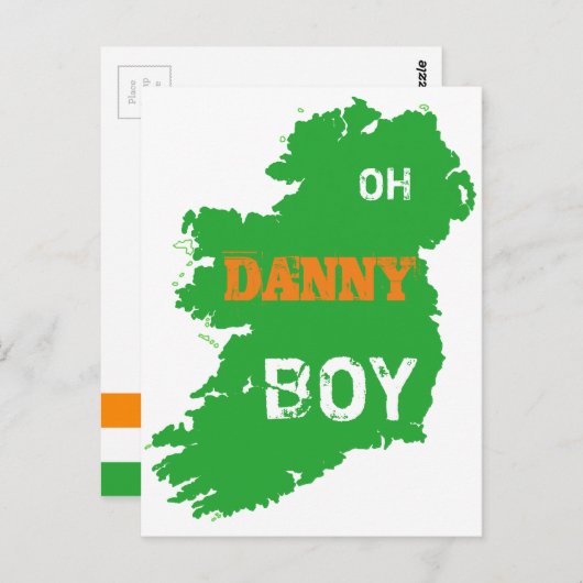 Oh Danny Boy St Paddys Day cool Eire Map Postkarte (Vorne/Hinten)