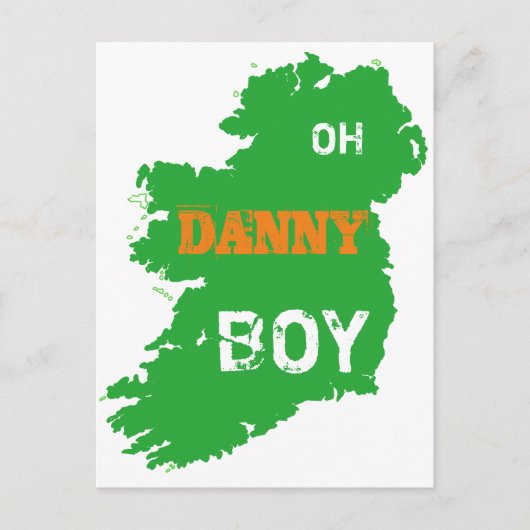 Oh Danny Boy St Paddys Day cool Eire Map Postkarte (Vorderseite)