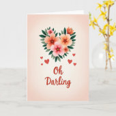 Oh Darling Herz Blumen Karte (Gelbe Blume)