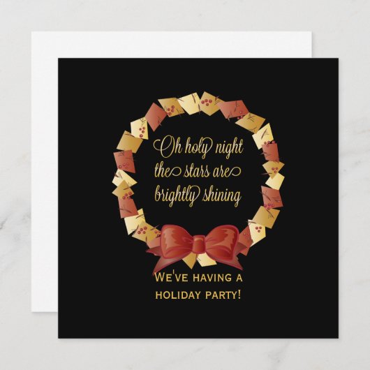 Oh, das Design der heiligen Nacht-Texte Einladung (Vorne/Hinten)