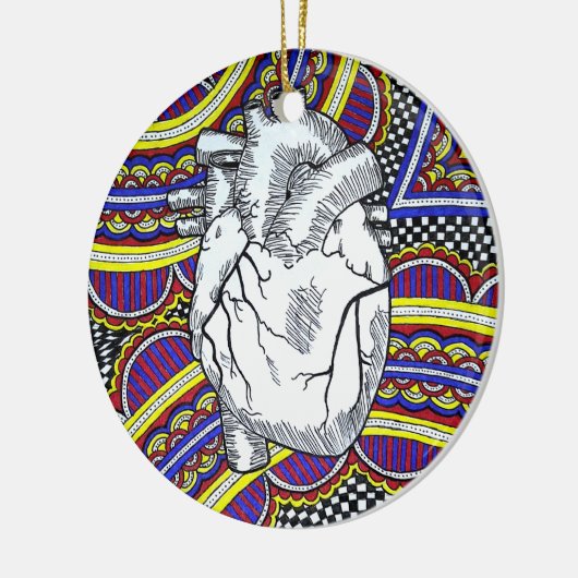 Oh das Herz Keramik Ornament (Links)