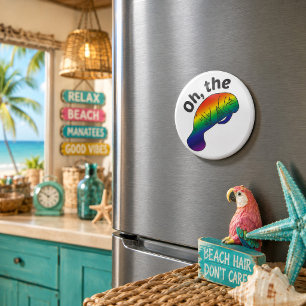Oh, das hue Manatee Round Magnet