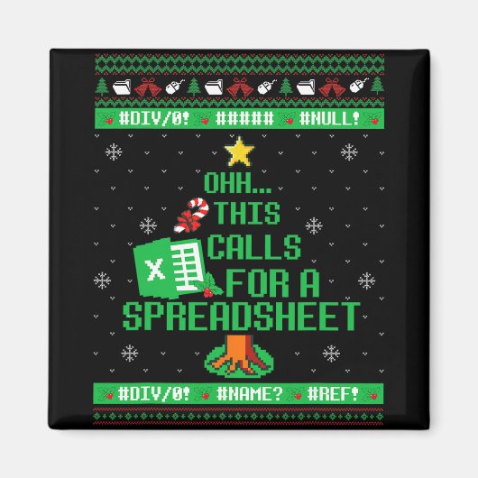 Oh, das ist ein Fall für ein Weihnachts-Excel-Tabe Magnet (Vorne)