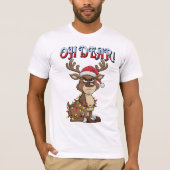 Oh Dear Grumpy Reindeer Christmas Lights Funny  T-Shirt (Vorderseite)