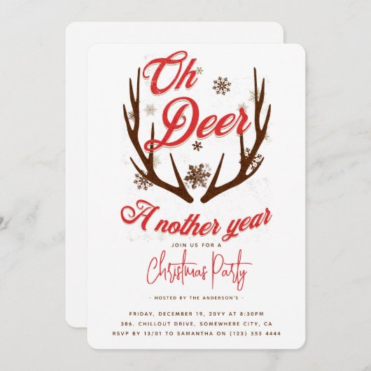 Oh Dee ein anderes Jahr Weihnachten Einladung (Vorne/Hinten)