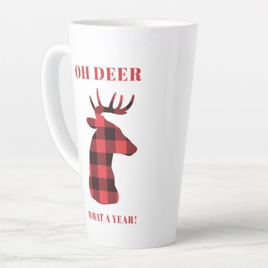 Oh Dee Was für ein Jahr Buffalo Karierte Ferien Milchtasse (Linke Ecke)