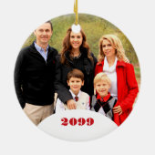 Oh Dee Was für ein Jahr Weihnachten Foto Keramik Ornament (Hinten)